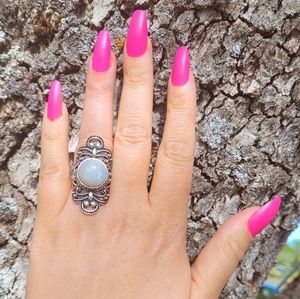 Big Ornate Moonstone .925 Rings NWOT